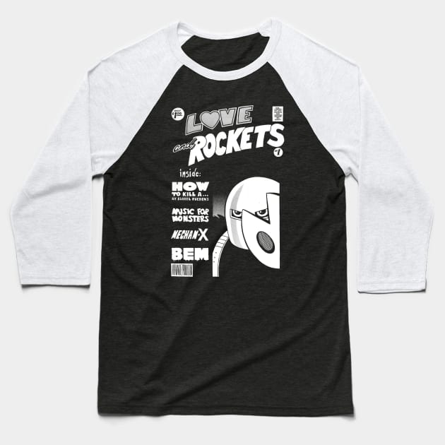 Love And Rockets Baseball T-Shirt by dumb stuff, fun stuff